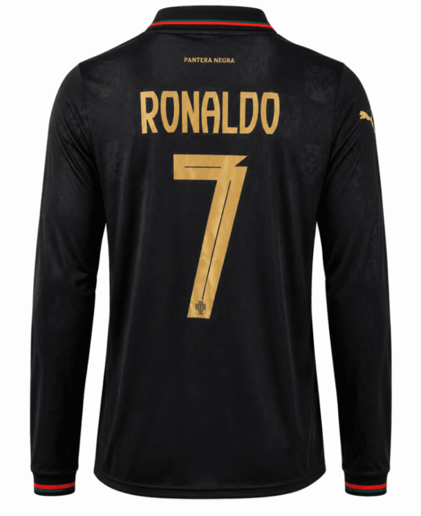 Camiseta PORTUGAL 2025 edición especial Pantera Negra versión fan Ronaldo #7 – manga larga