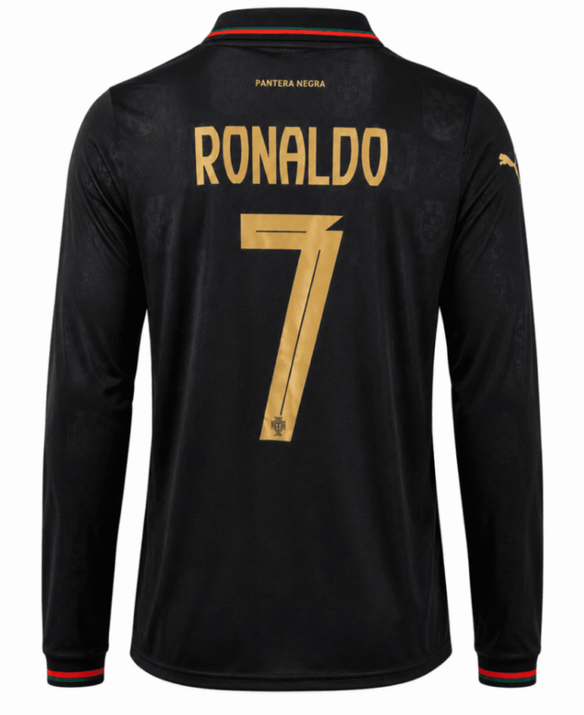 Camiseta PORTUGAL 2025 edición especial Pantera Negra versión player Ronaldo #7 – manga larga