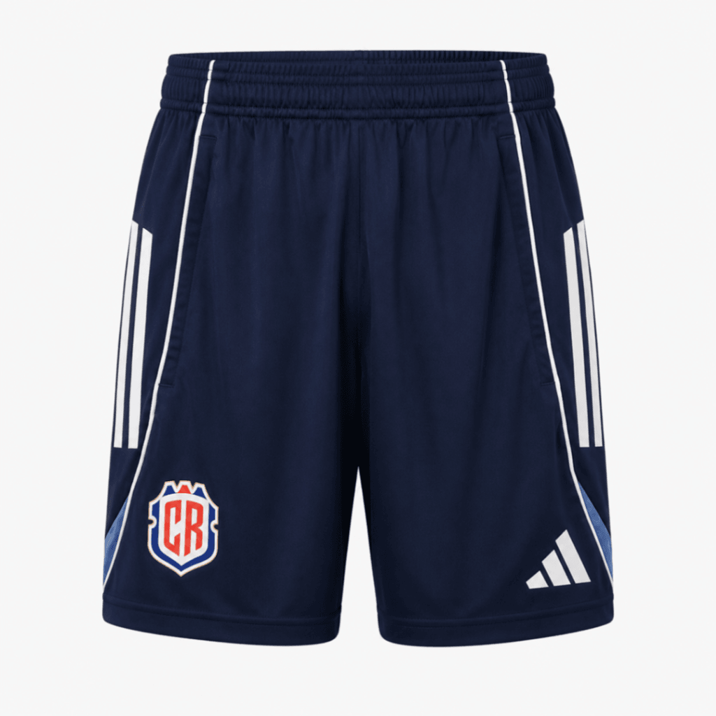 Pantaloneta COSTA RICA, azul marino oscuro con franjas blancas a los costados