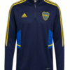 Sudadera BOCA JUNIORS, azul marino oscuro con franjas amarillas a los costados