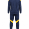 Conjunto buzo BOCA JUNIORS, azul oscuro con la cintura amarilla y cuello alto