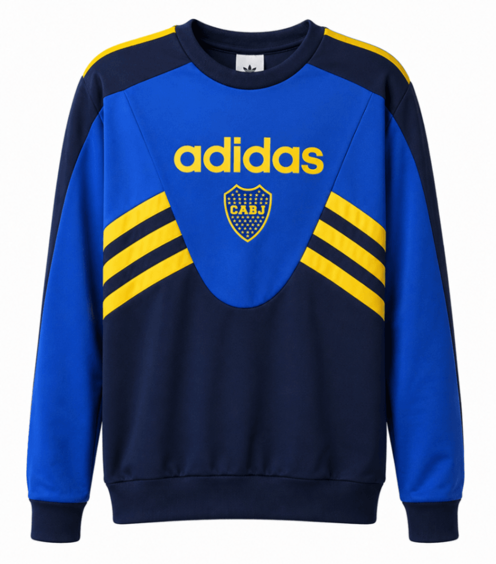 Sudadera BOCA JUNIORS, azul rey con mangas azul oscuro y amarillo