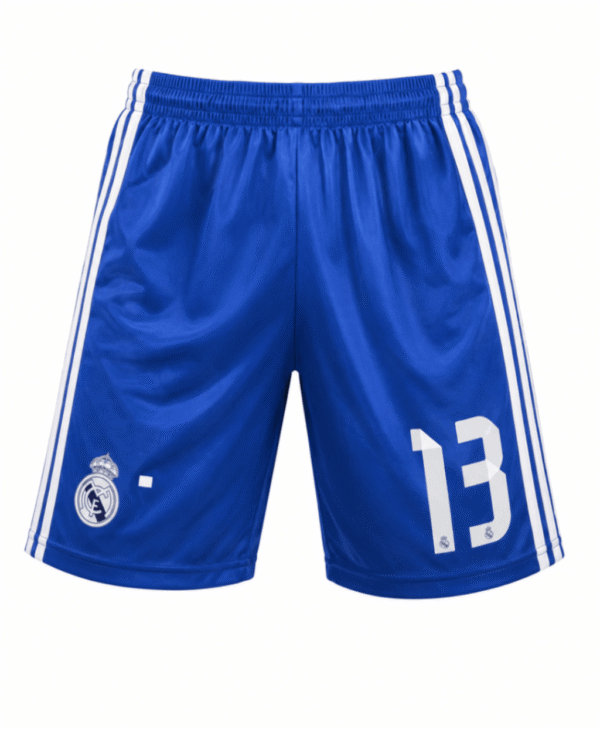 Pantaloneta REAL MADRID #13, turquesa y blanco