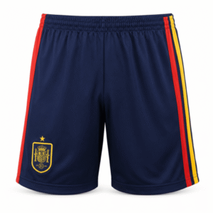 Pantaloneta ESPAÑA, azul marino oscuro con franjas amarillas y rojas