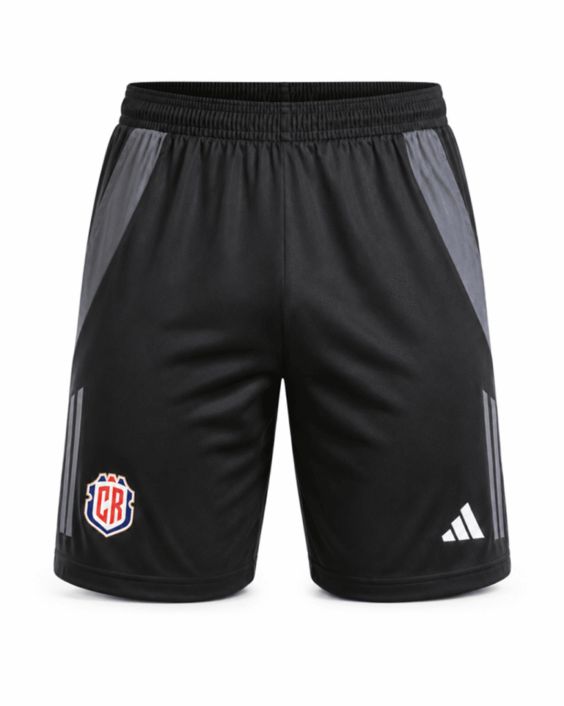 Pantaloneta COSTA RICA, impermeable, negro con gris a los costados