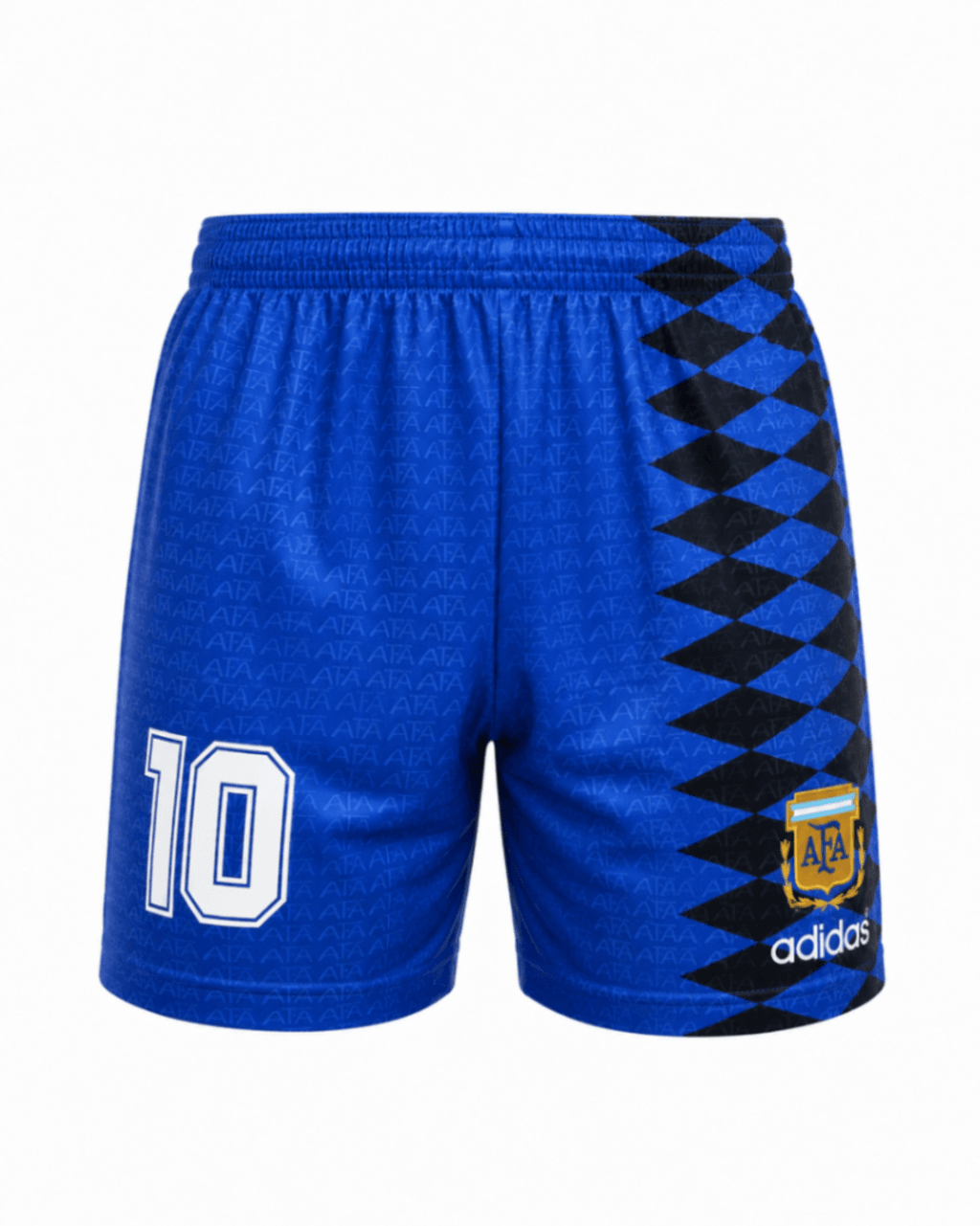 Pantaloneta ARGENTINA 1994 #10, azul con rombos negros al costado