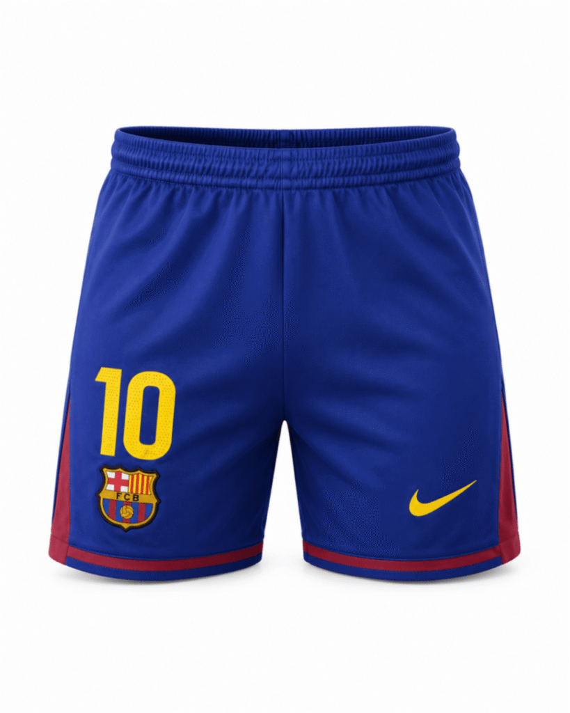 Pantaloneta BARCELONA #10, azul y rojo