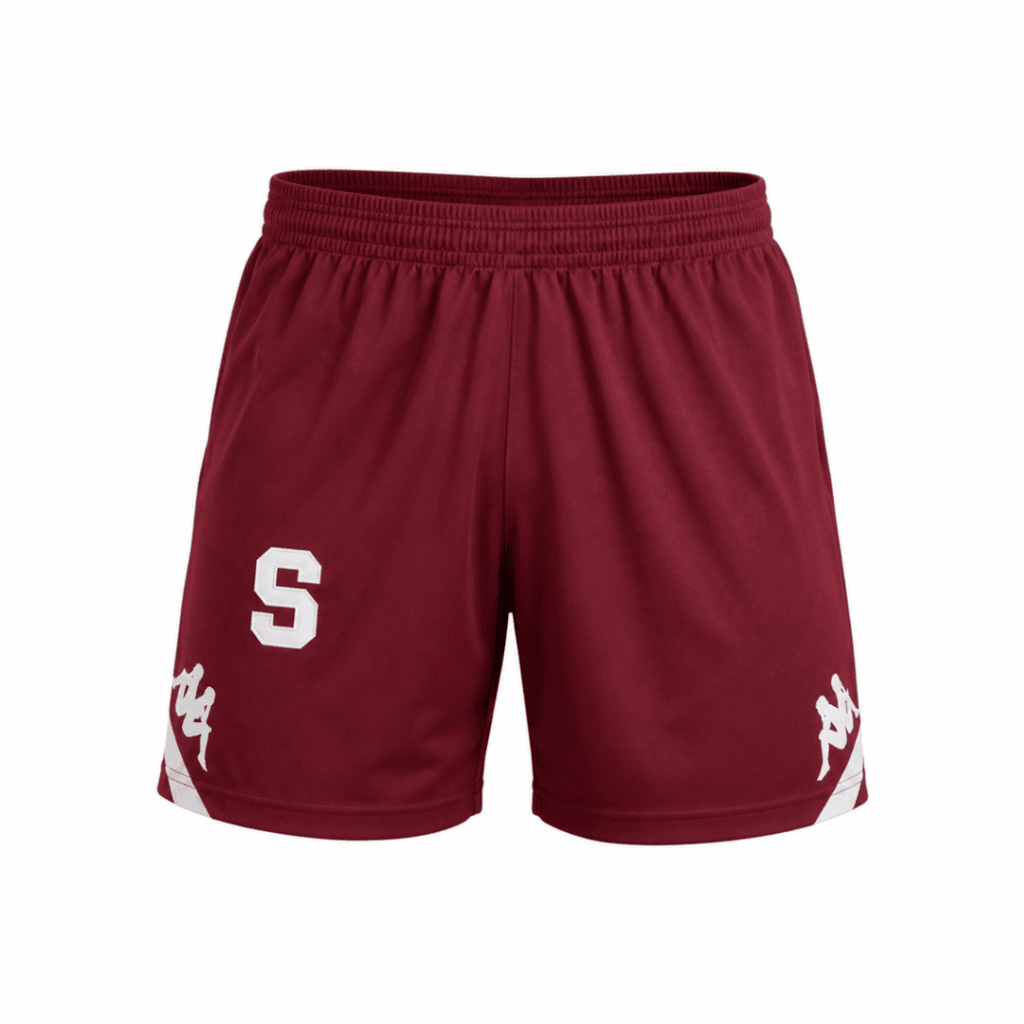 Pantaloneta DEPORTIVO SAPRISSA, morada con logos en blanco