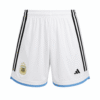 Pantaloneta ARGENTINA, blanca con bordes celestes y franjas negras al costado