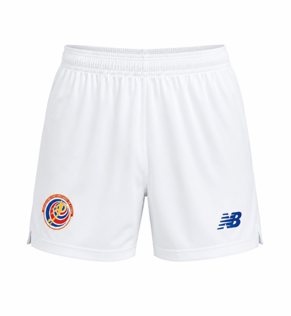 Pantaloneta COSTA RICA, blanca con NB en azul