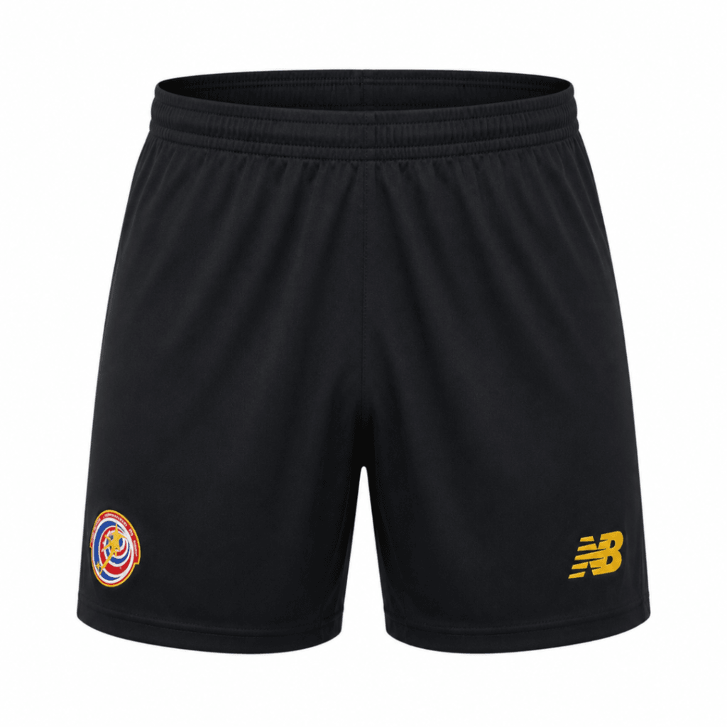 Pantaloneta COSTA RICA, negra con NB en dorado