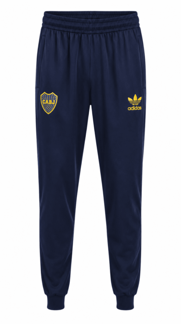 Buzo BOCA JUNIORS, azul oscuro con adidas en amarillo