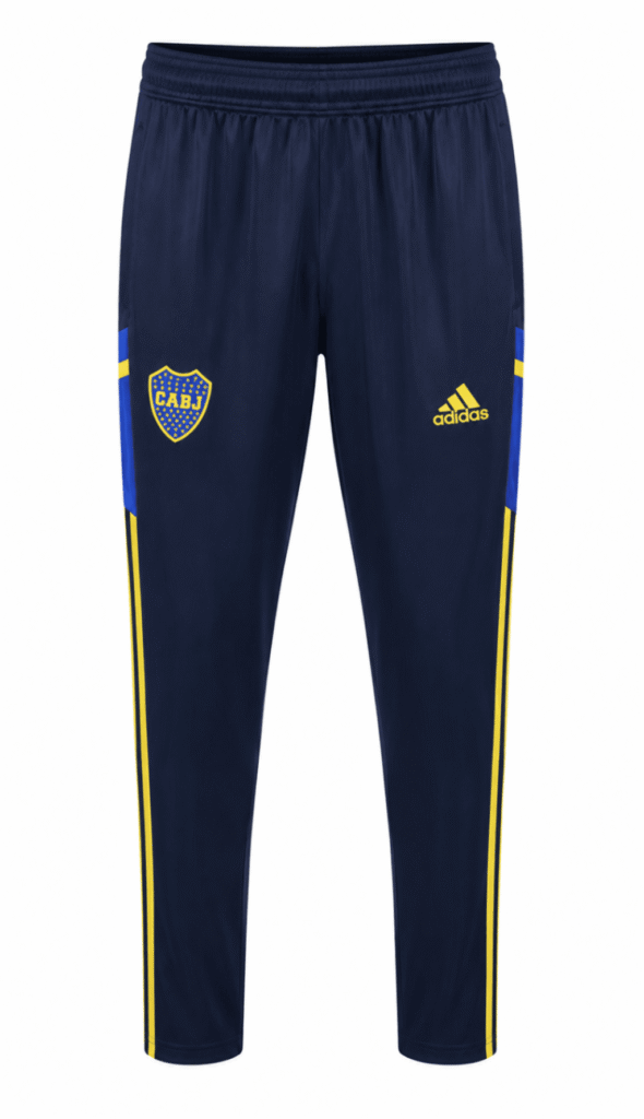 Buzo BOCA JUNIORS, azul oscuro, diseño color azul rey y franja amarilla