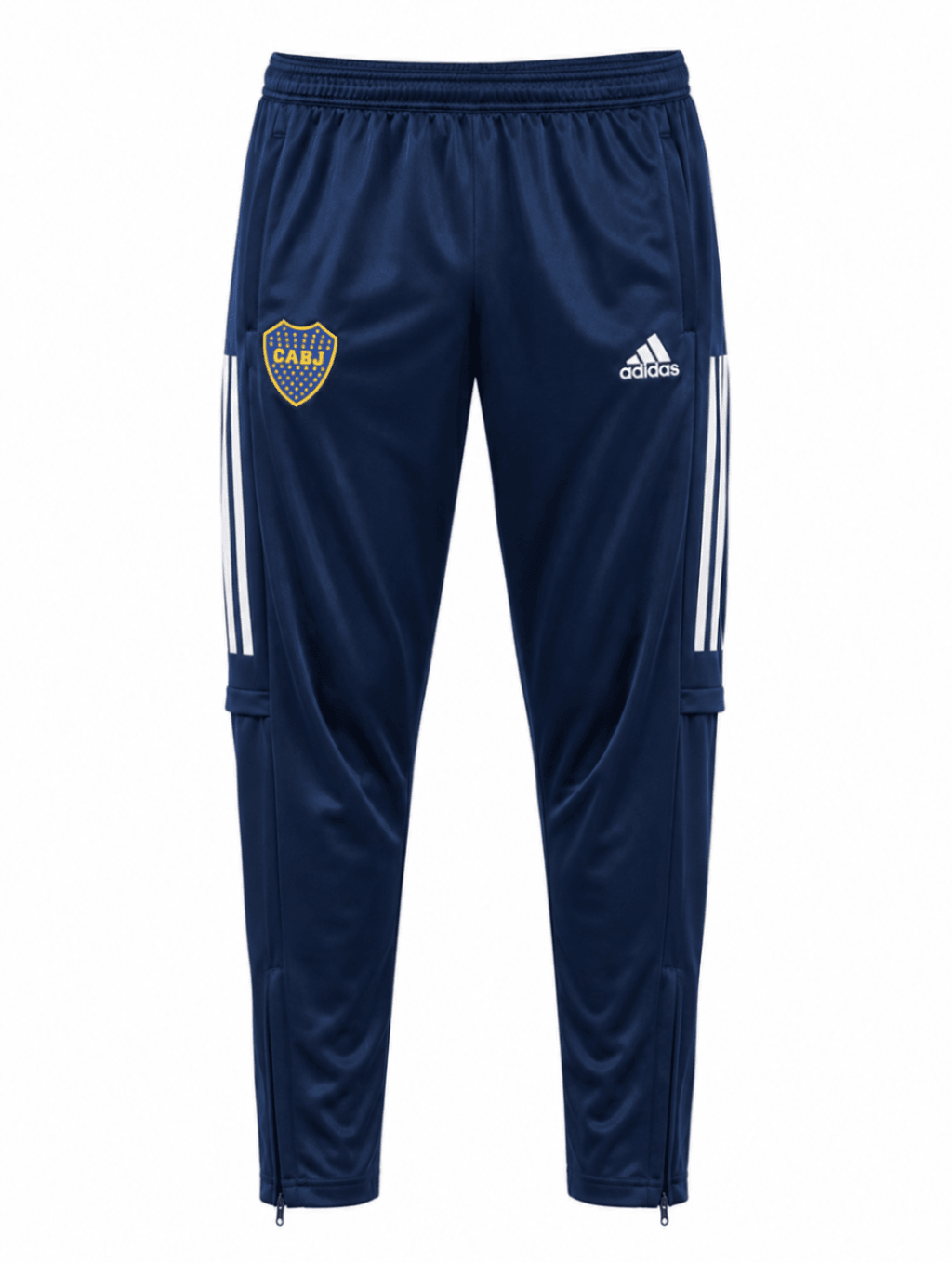 Buzo BOCA JUNIORS, azul oscuro con 3 líneas blancas al costado
