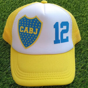 Gorra BOCA JUNIORS, color amarillo con blanco