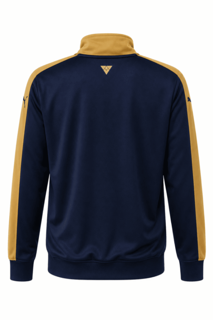 Jacket original ARSENAL, azul oscuro con hombros y mangas en dorado