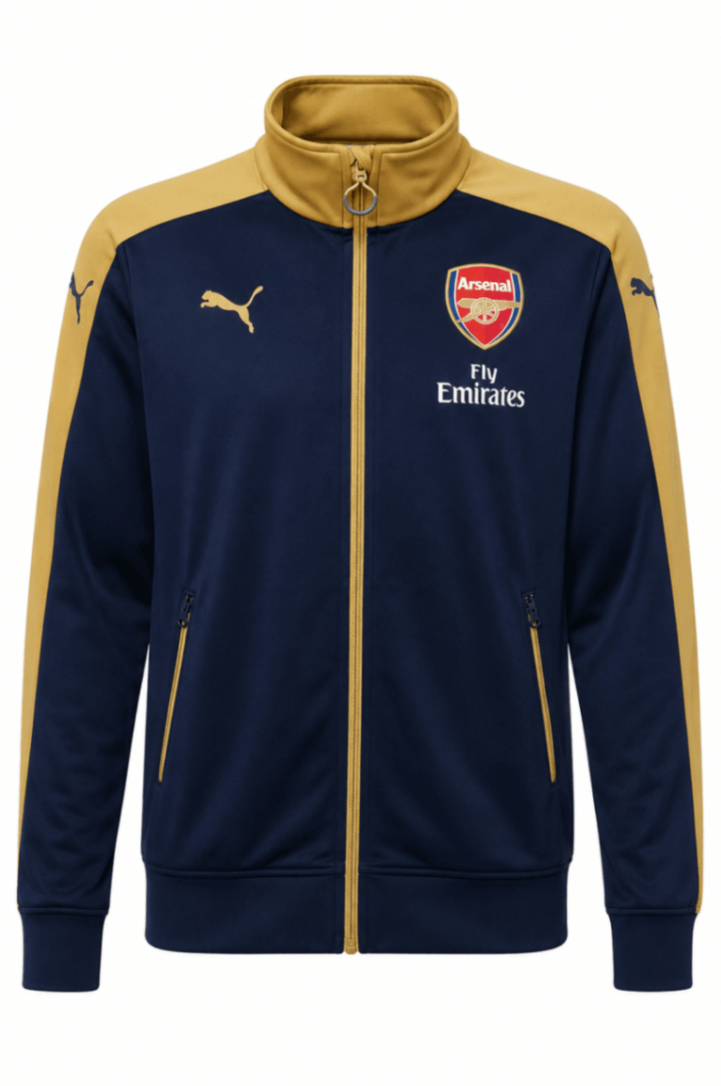 Jacket original ARSENAL, azul oscuro con hombros y mangas en dorado