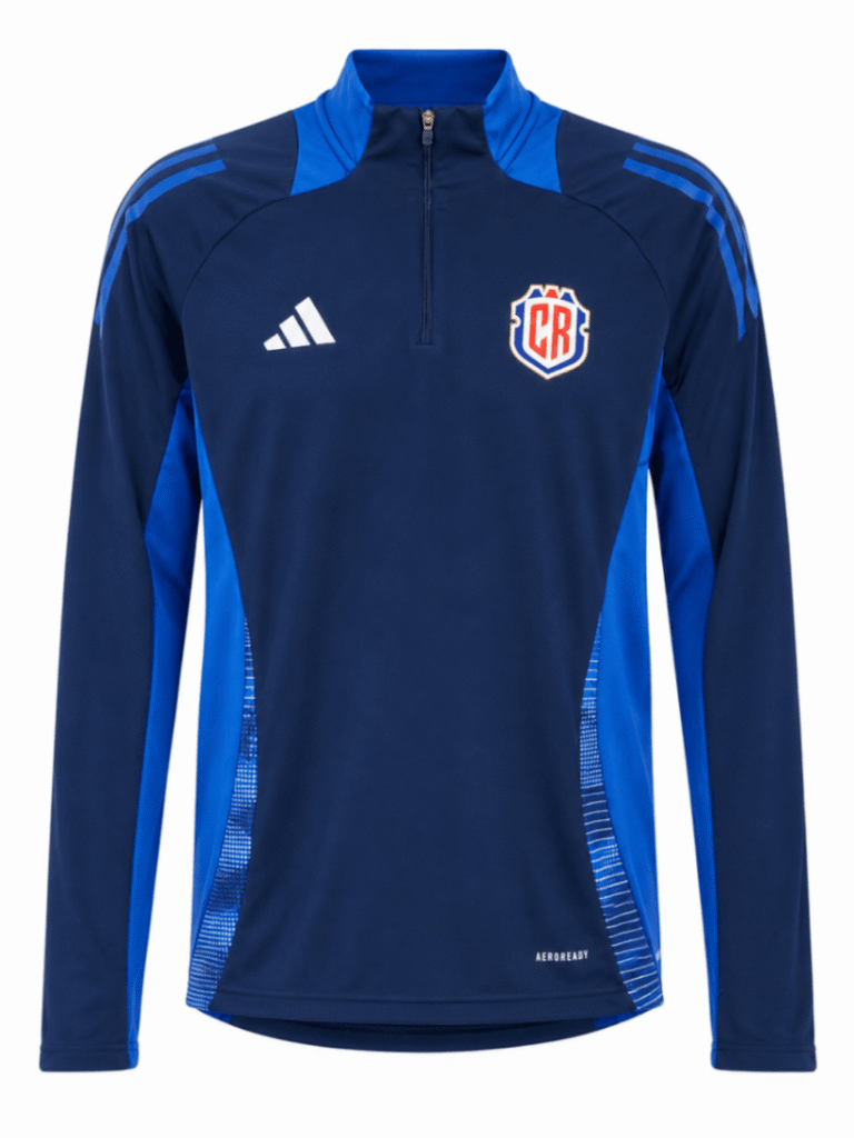 Sudadera original COSTA RICA, color azul oscuro con cuello azul rey