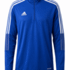 Jacket original ADIDAS, color azul rey con cuello blanco y alto
