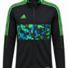 Jacket original ADIDAS, color negro con cuello verde y alto