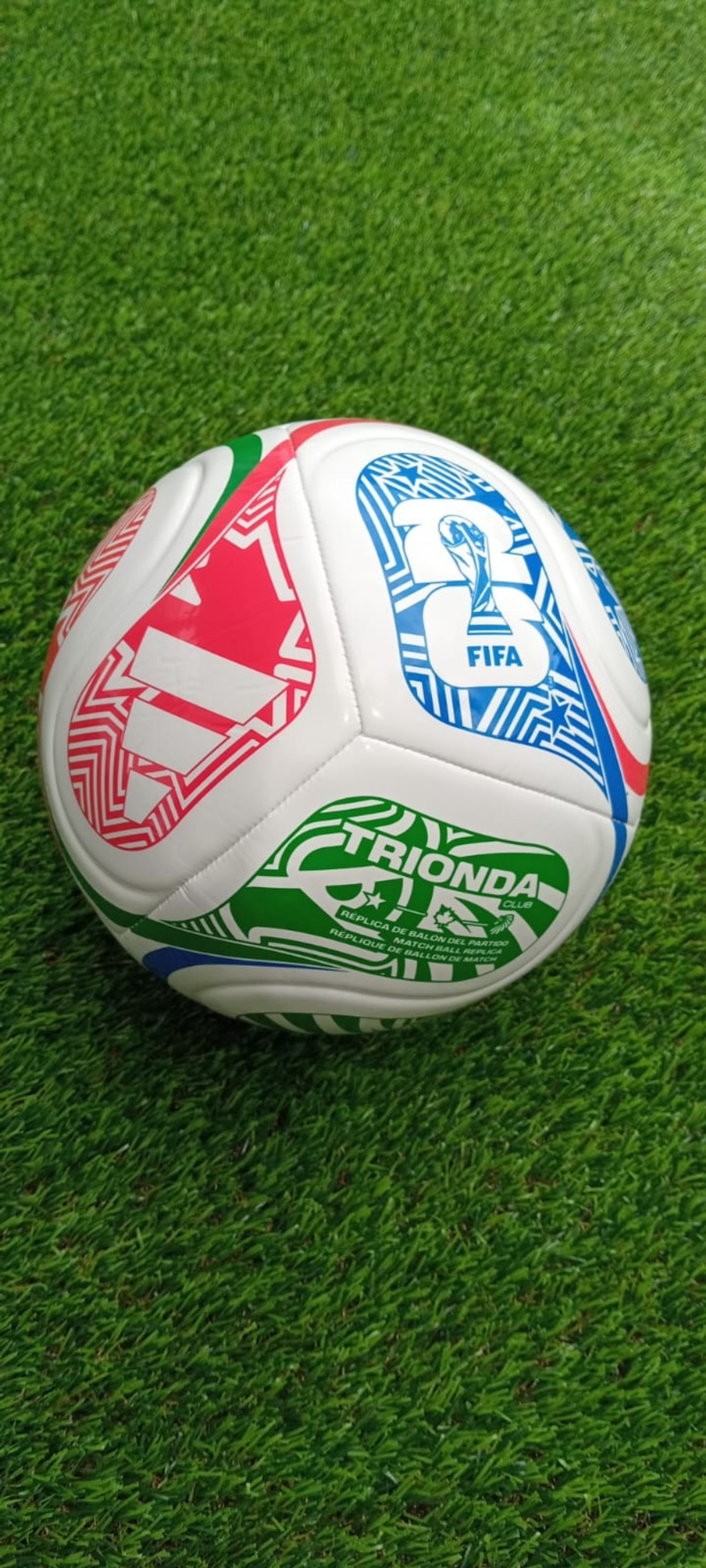 Balón original, color blanco-verde-rojo-azul Copa del mundo 2026 version club de uso recreativo