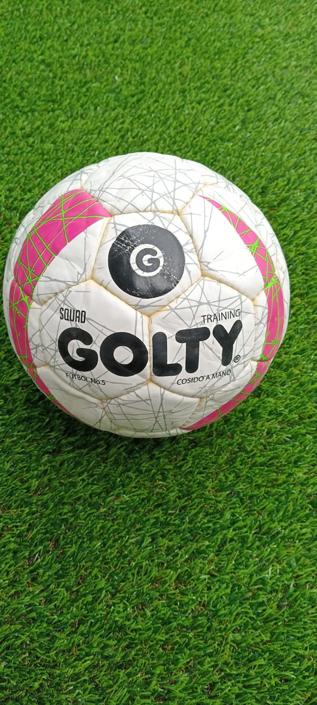 Balón original, color blanco-rosa-verde Balón de entrenamiento