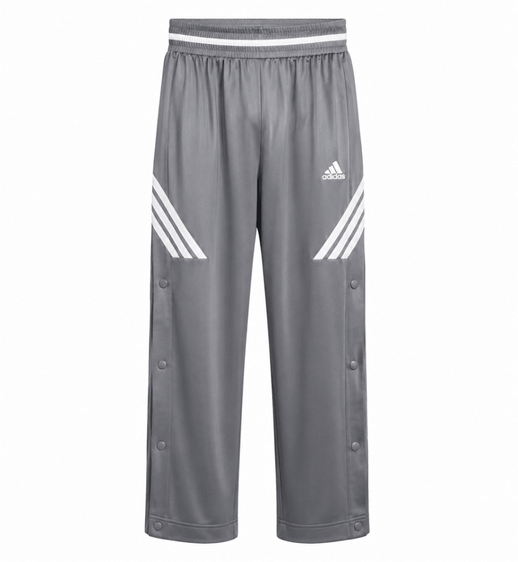 Buzo original ADIDAS, color gris con detalles en blanco