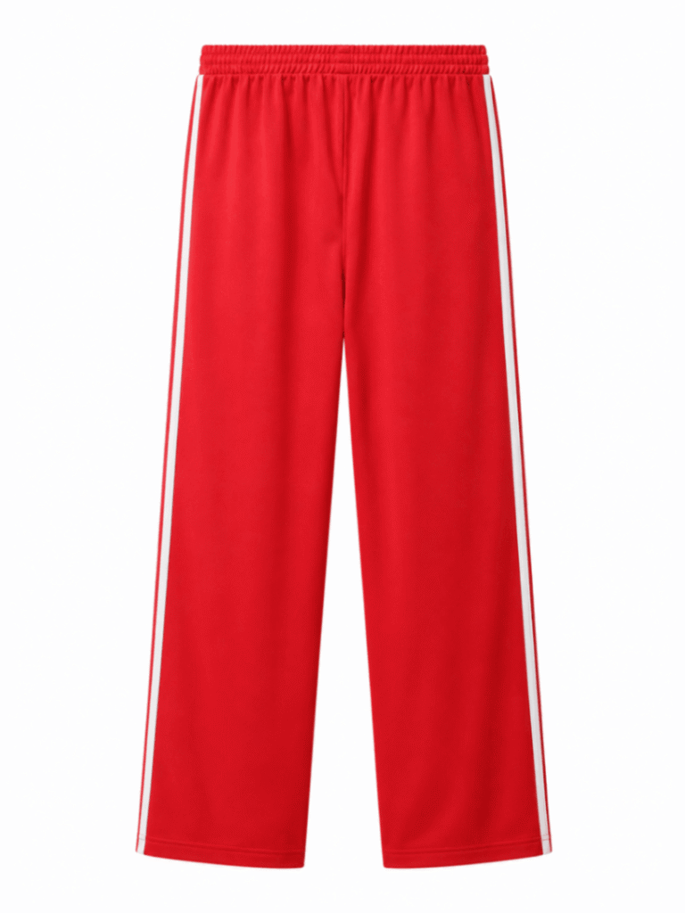 Buzo original ADIDAS, color rojo con franjas blancas en los costados