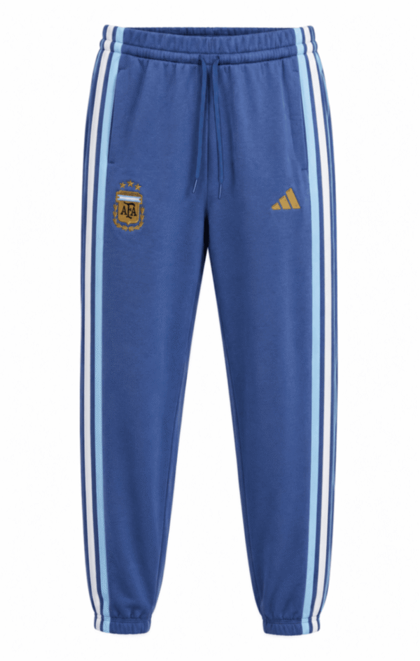 Buzo mujer original ARGENTINA, color azul marino con franjas verticales celestes y blancas