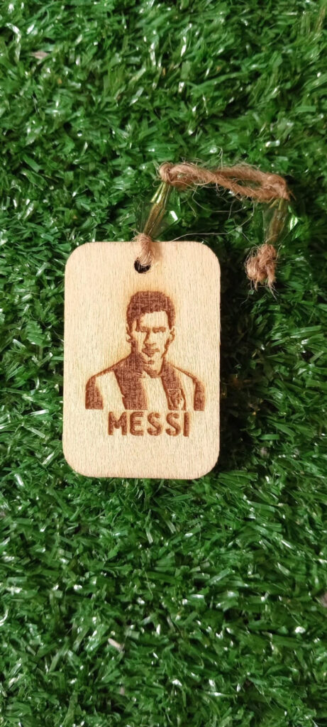 Llavero, Madera imagen de Messi
