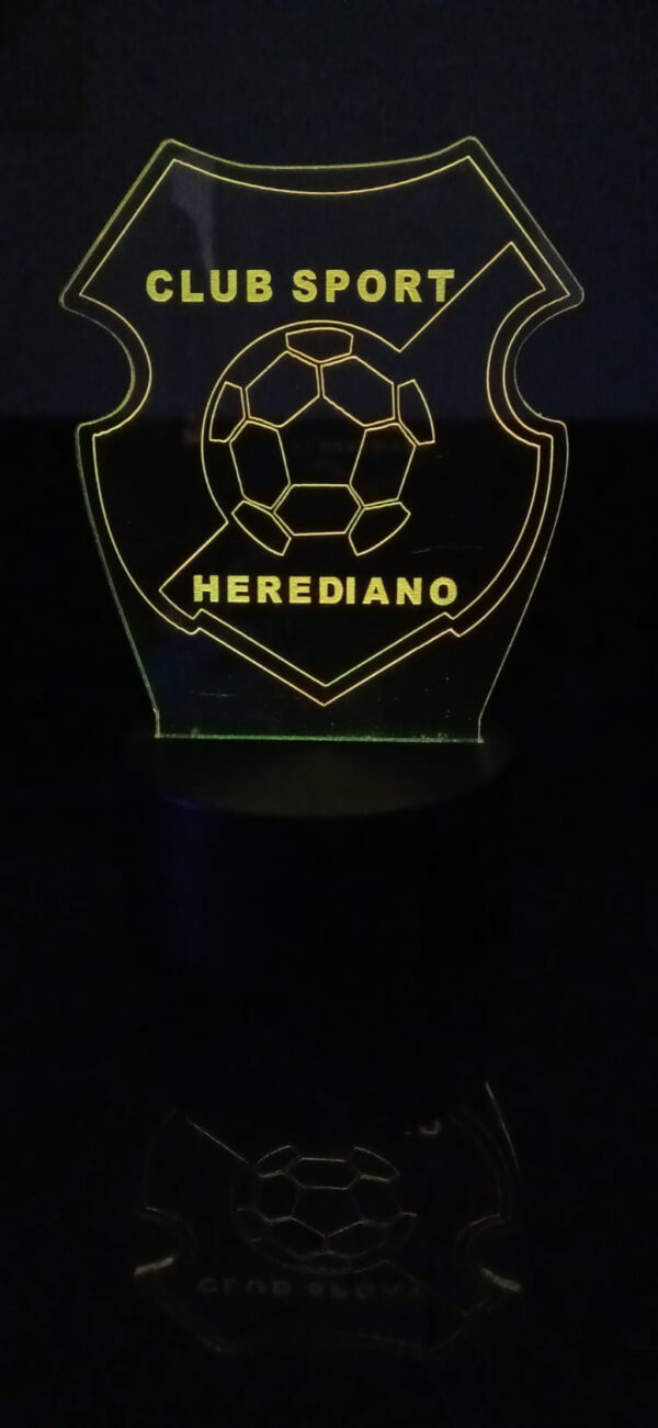 Lámpara figura de acrílico HEREDIA, escudo Club Sport Herediano