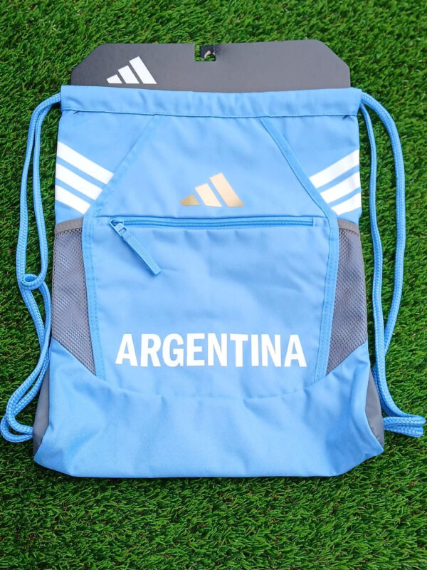 Bolso original ARGENTINA, celeste con rayas blancas