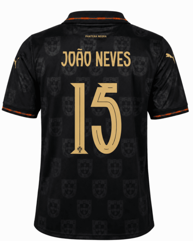 Camiseta PORTUGAL 2025 edición especial Pantera Negra versión player Joao Neves #15