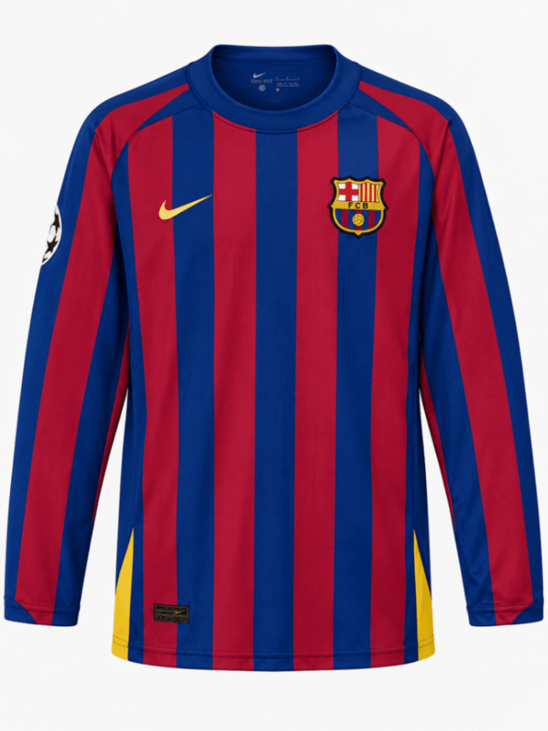 Camiseta retro BARCELONA 2005 casa versión fan Ronaldinho #10 – manga larga
