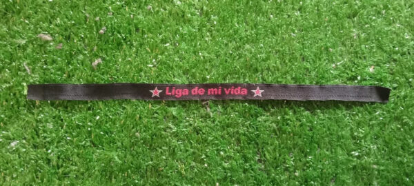 Cinta de tela LIGA DEPORTIVA ALAJUELENSE, color negro Liga de mi vida
