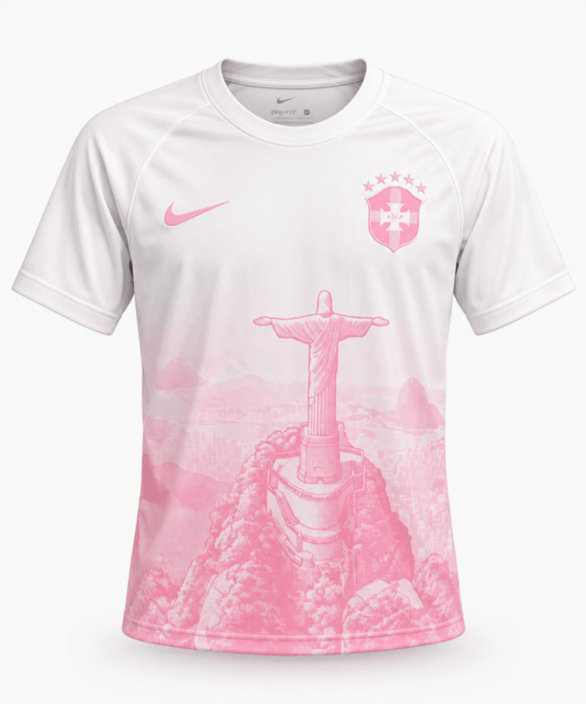 Camiseta BRASIL 2026 edición especial Cristo Redentor rosa Neymar Jr. #10