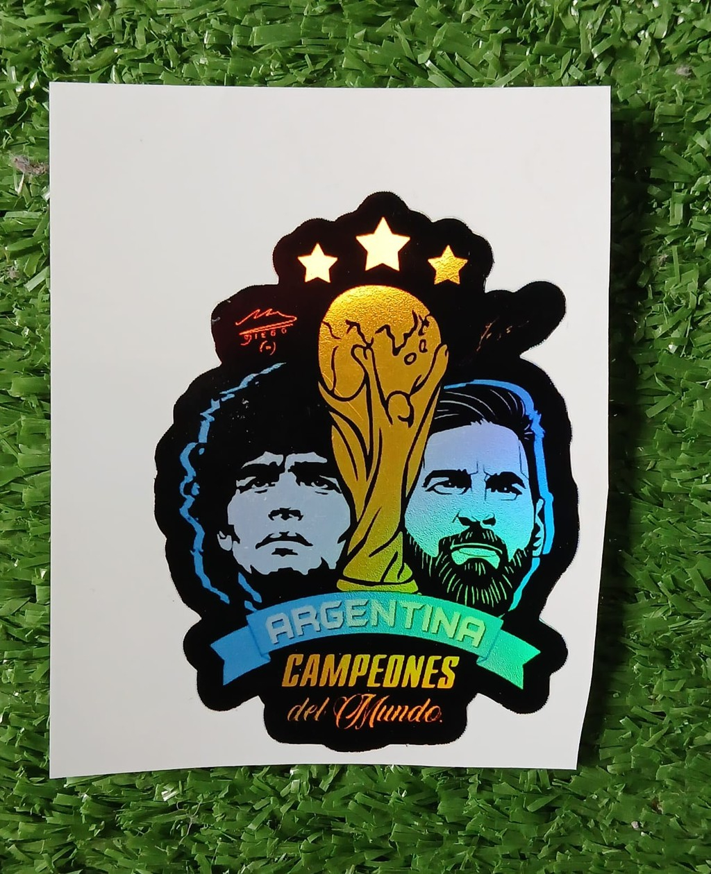 Stickers ARGENTINA, Maradona y Messi Campeones del Mundo