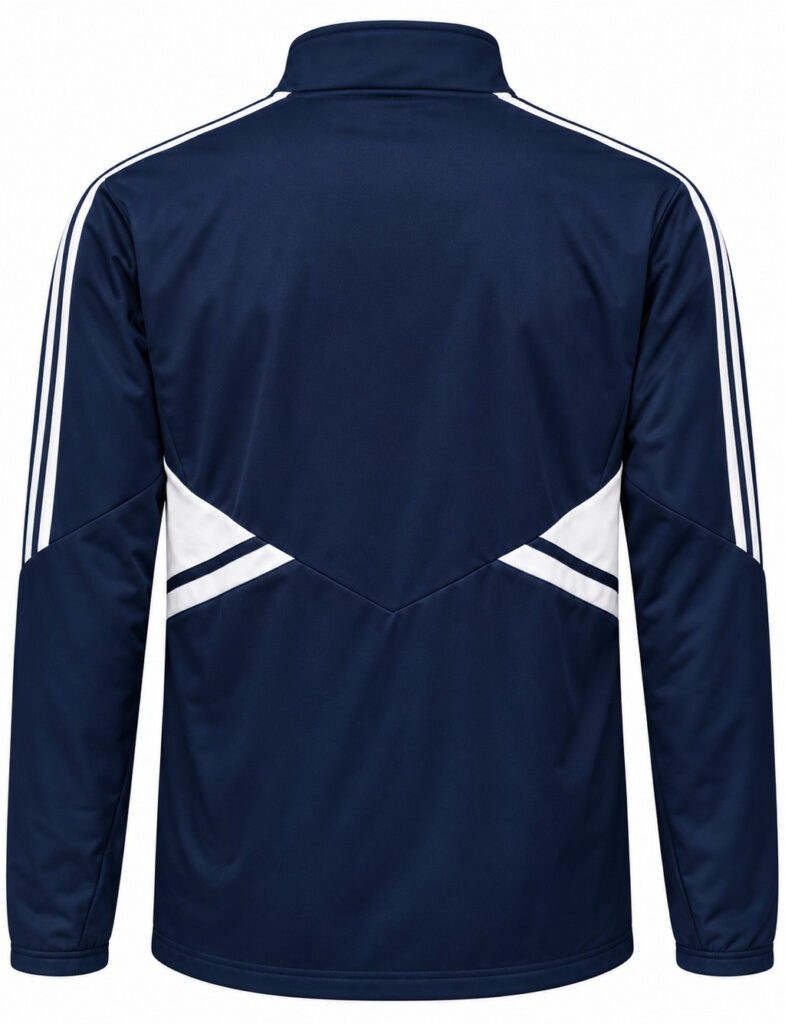 Jacket original COSTA RICA, color azul oscuro con franjas blancas en mangas