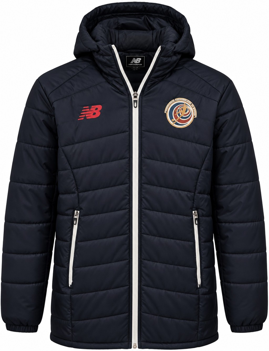 Jacket original COSTA RICA, color azul oscuro con zipper blanco
