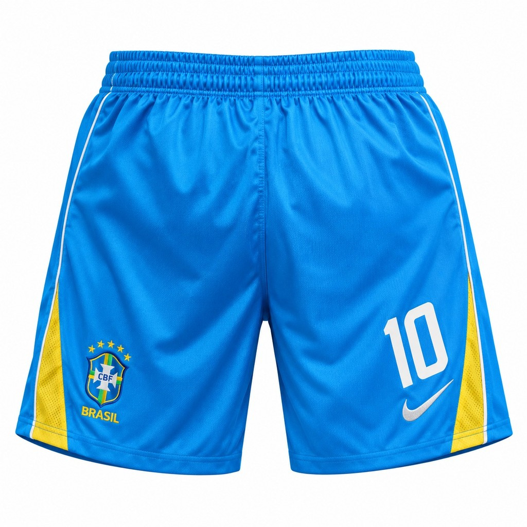 Pantaloneta niño BRASIL 2002 casa Ronaldinho #10