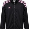 Jacket original ADIDAS, color negro con detalles rosa pastel