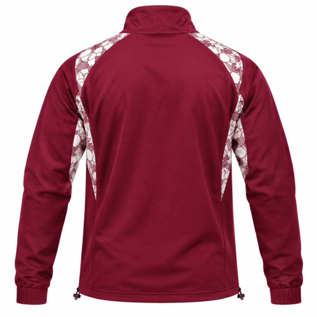 Jacket original SAPRISSA, color morado con detalles en color crema y zipper