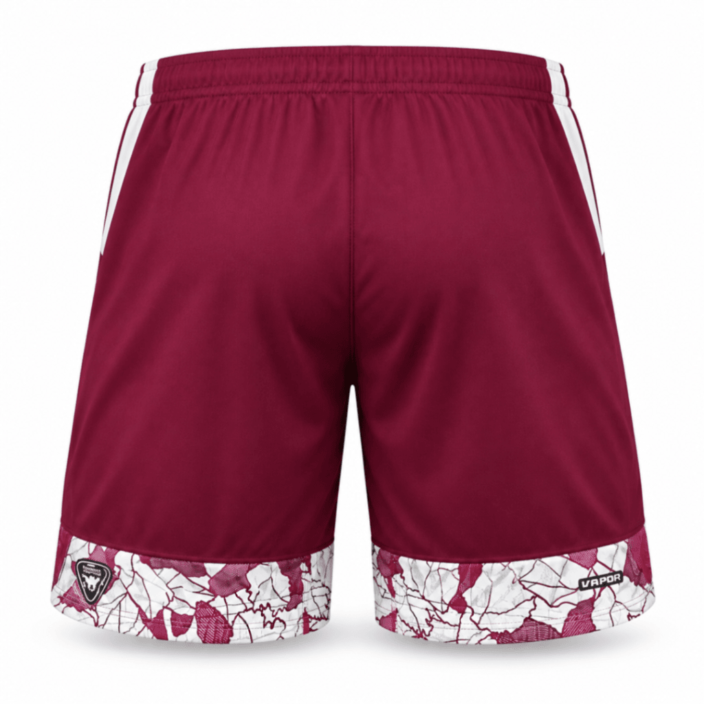 Pantaloneta original  SAPRISSA, color morado con detalles en color crema