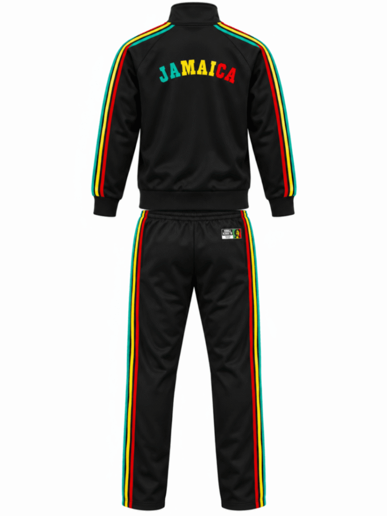 Conjunto buzo JAMAICA, negro con líneas a los costados