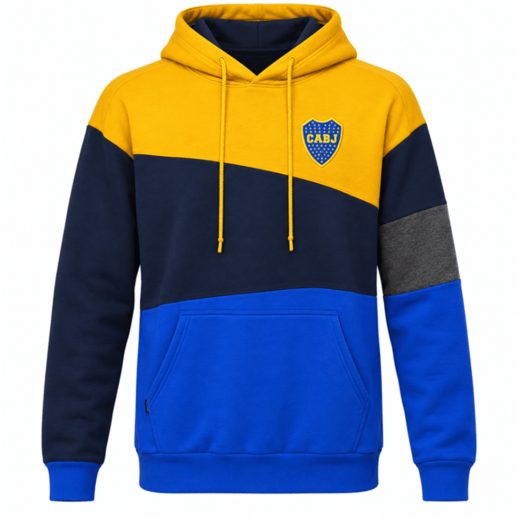 Sudadera BOCA JUNIORS, azul, negro y amarillo en pecho