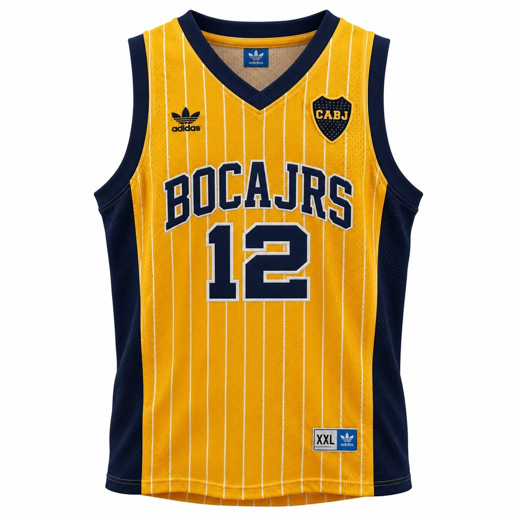 Camiseta original estilo basket BOCA JUNIORS 1995 versión fan