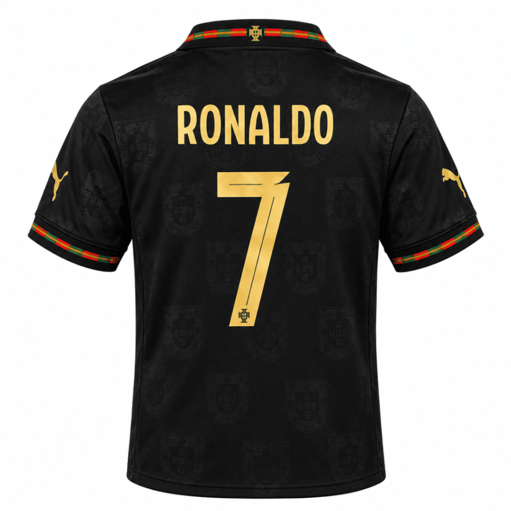 Camiseta niño PORTUGAL 2025 versión Pantera Negra Ronaldo #7