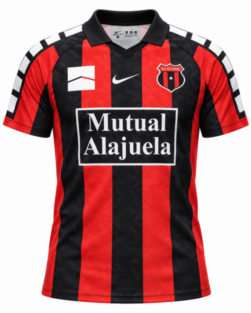 Camiseta retro LIGA DEPORTIVA ALAJUELENSE 1997 casa versión fan cuello tipo polo